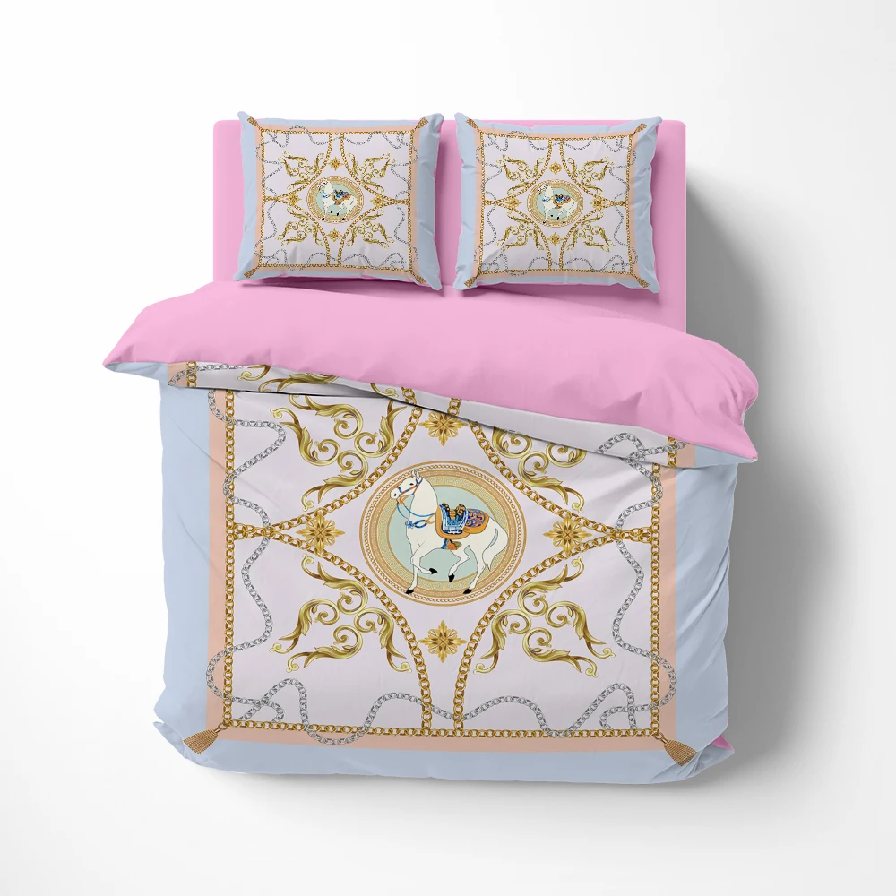 

luxury Bedding set euro twin queen king single bed linen Quilt/Duvet cover set Linens 2bedrooms Bed set for home textile horse