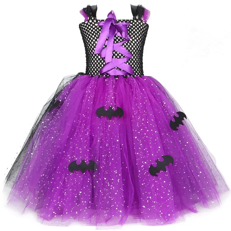 thumbnail image 1 of Disfraz de bruja para niñas, vestido de tutú de Halloween para niñas pequeñas, disfraz de bruja malvada de cuento de hadas, vestidos de fiesta de carnaval para niñas, 1 of 5