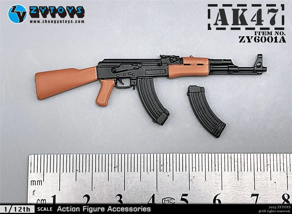 ZYTOYS 1/12 Mini Plastics WW2 Soldier Weapons Model MP5 M4 AK47