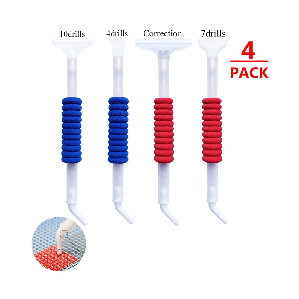 4x or 1x 5D Anti-fatigue Point Drill Pen With Sponge Foam Pencil Grips Sleeves Topper Holder Diamond Painting Embroidery Tools