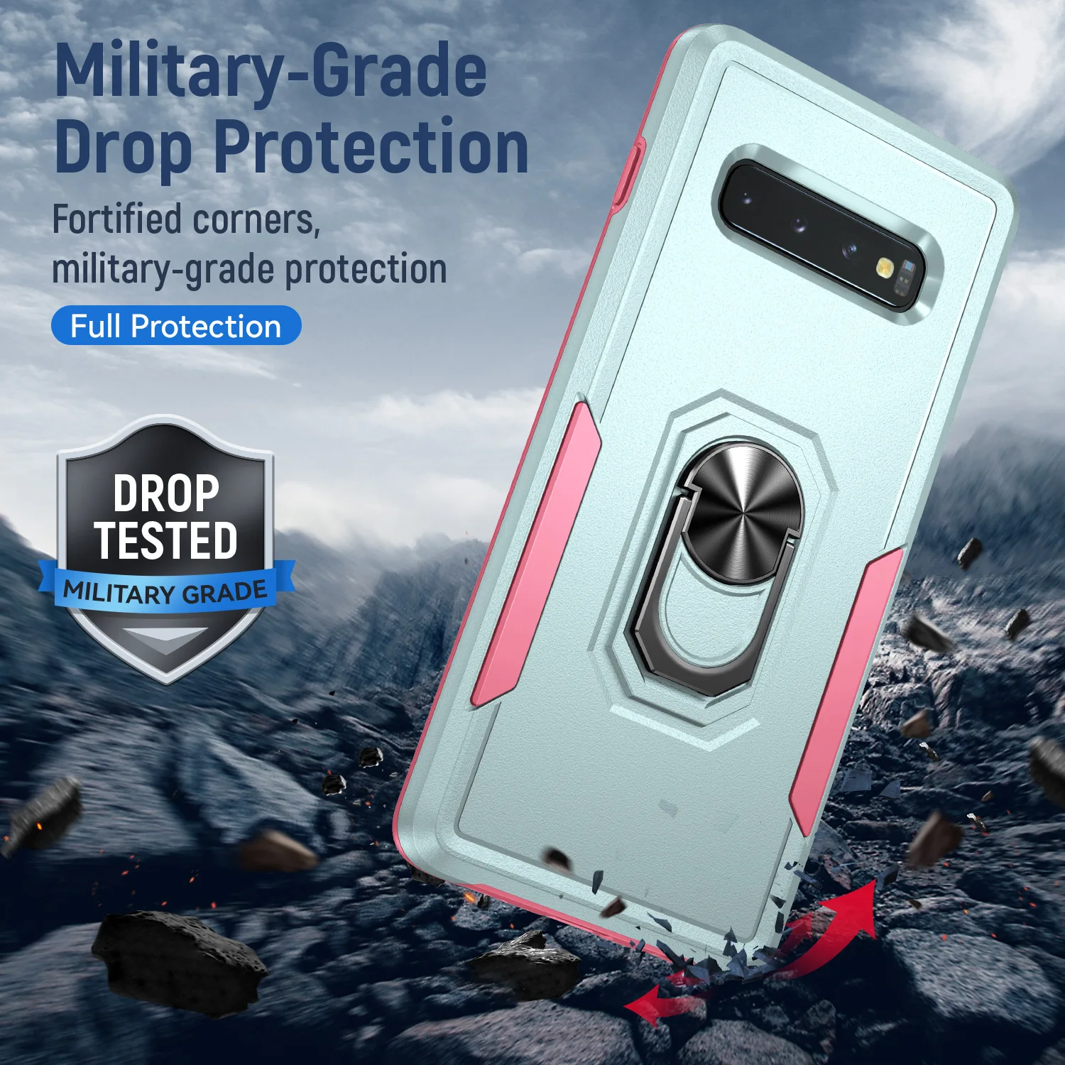 Heavy Duty Drop Protection Anti-Skid Rugged Shockproof/Dust Proof 3-Layer Phone Case