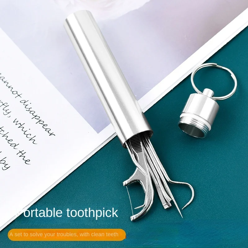 Metal Toothpicks Set Tooth Cleaning Interdental Brush Teeth Tartar Remover Reusable Dental Floss Tooth Pick Oral Hygiene Care toothpick set toothpicks set