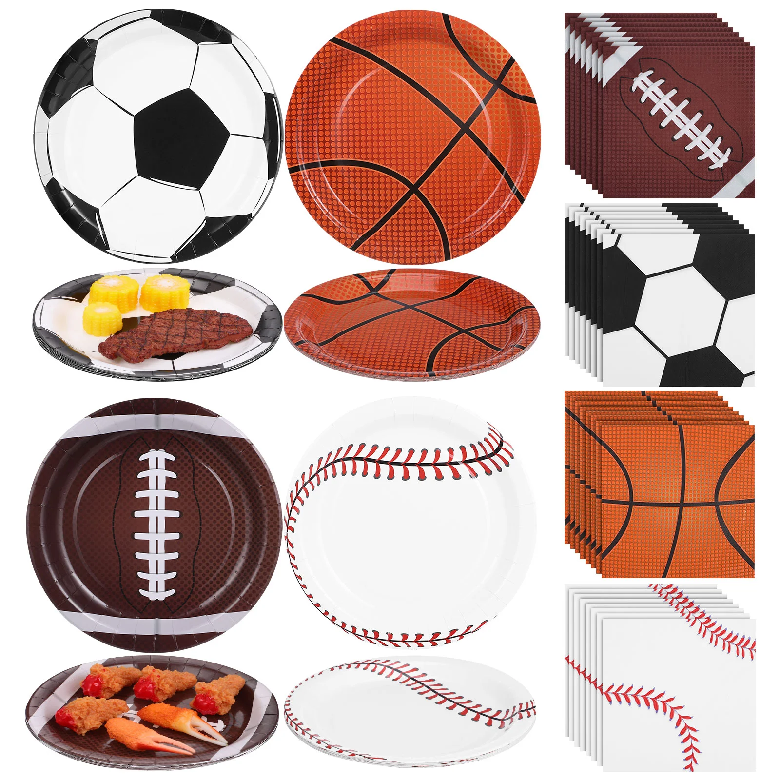 Party Suit Basketball Theme Decorations Sports Supplies Football Golf Paper Plates