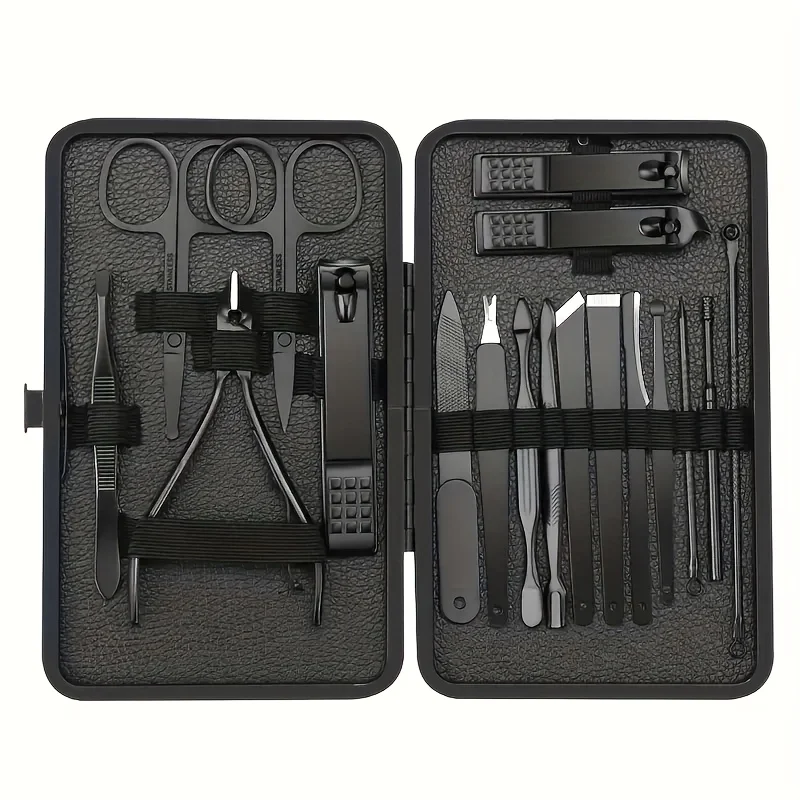 Manicure pedicure kit Deluxe With Stainless Steel Nail Clippers Cuticle Trimmer and Dead Skin Remover Includes Portable