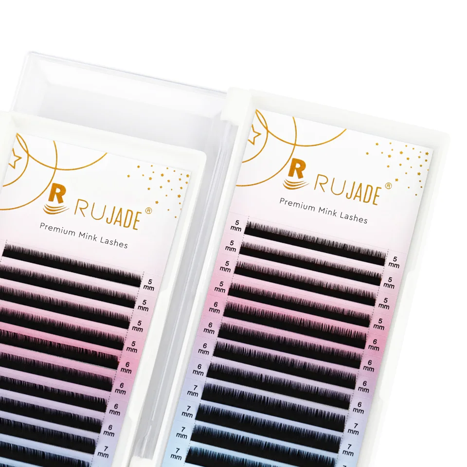 RUJADE 5 Tabletts, 5–25 mm Volumen, individuelle Wimpernverlängerung, mattschwarz, 0,03 0,05 0,07 Kaschmir-Wimperntablett, Zubehör, weiche Seidenwimpern – Detail 18