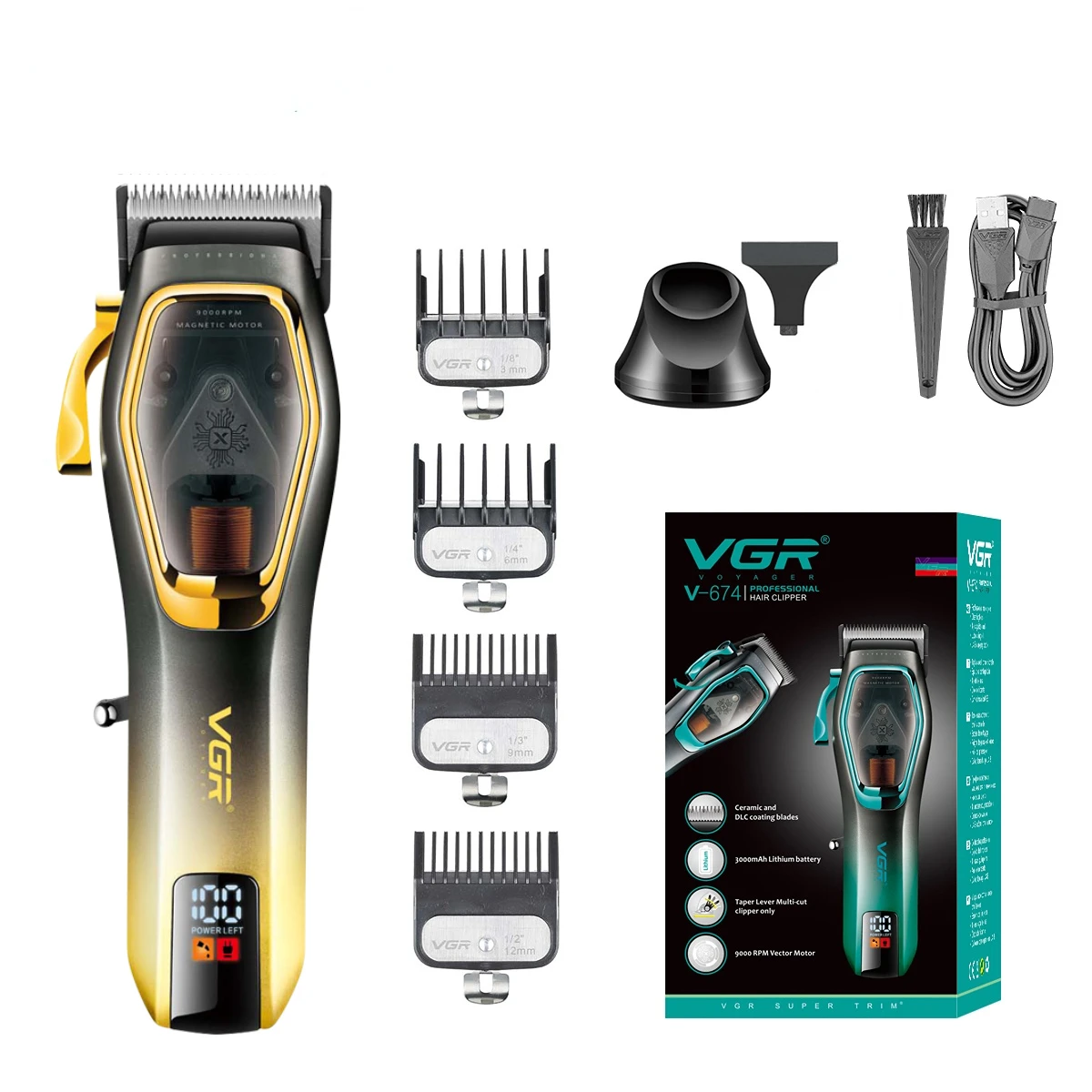 VGR ماكينة قص الشعر ماكينة قص الشعر اللاسلكية ماكي...