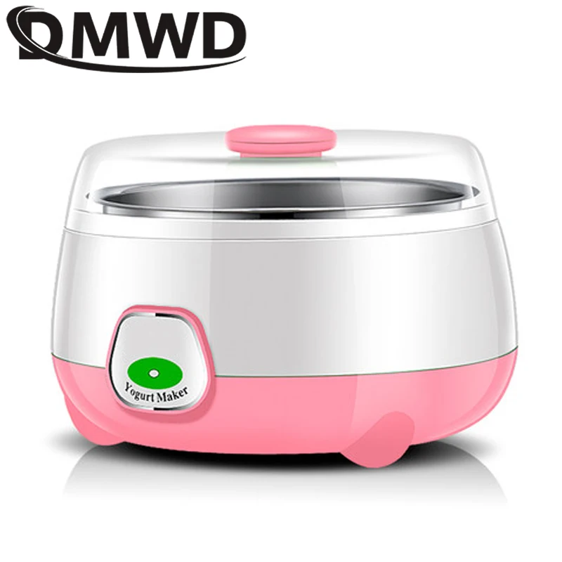 DMWD Yogurt Maker 0.8L Mini Automatic Yogurt Machine Household DIY Tools Natto Rice Wine Fermenter Stainless Steel Tank