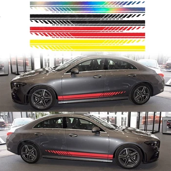 Adesivi per portiere auto Strisce sportive Styling Pellicola in vinile Scratch Decal Decorazione Accessori per tuning esterni per auto Decalcomania per auto