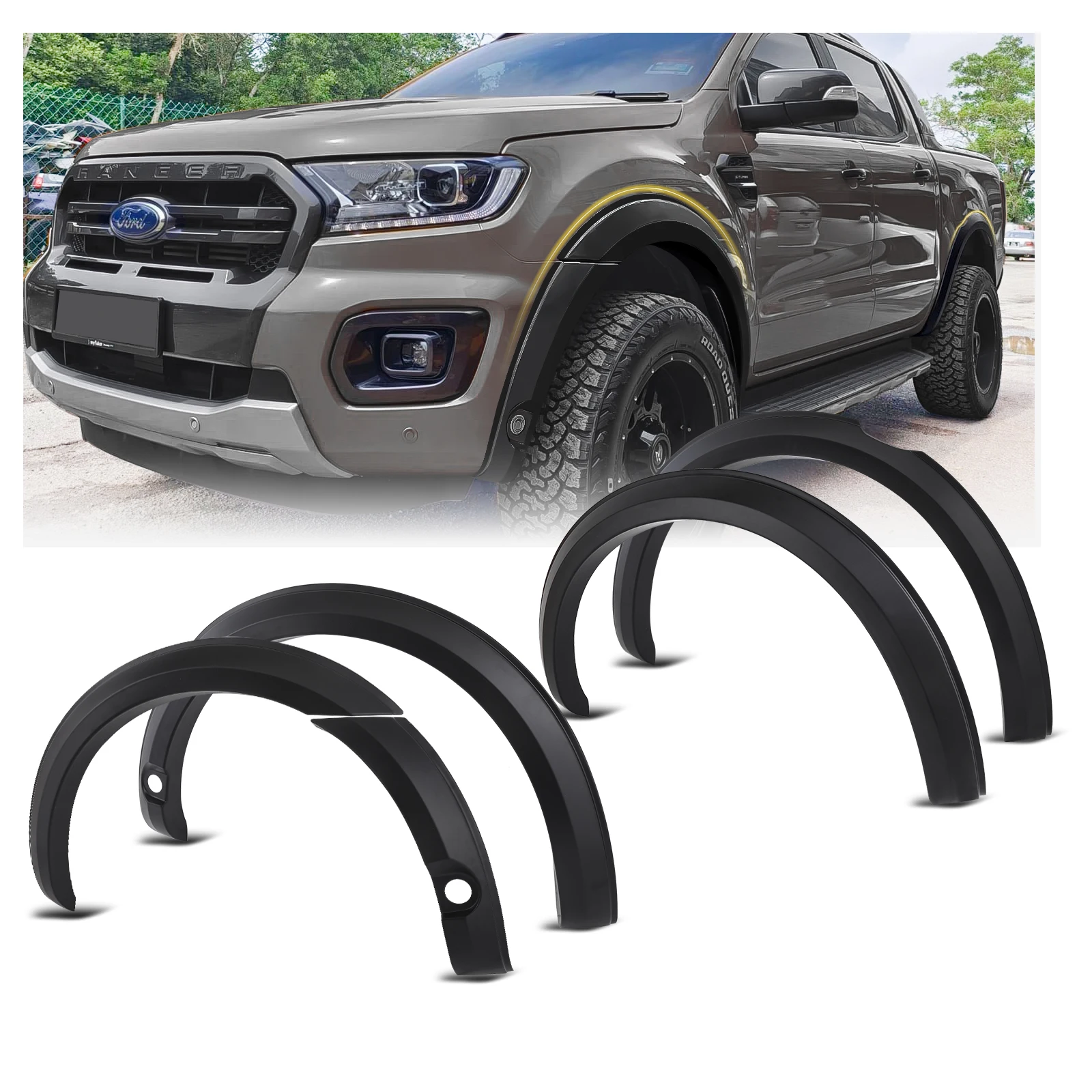 Matte Black Fender Flares Wheel Arch Extension For Ford Ranger 2015-2023  Wildtrak Limited XTL XL Double Cabin Car Accessories - AliExpress