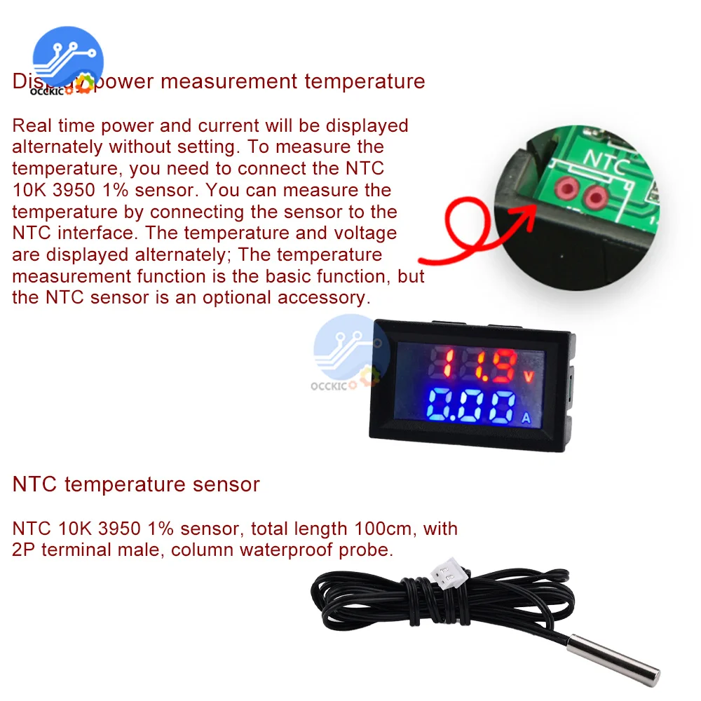 M4430 Voltmetro Amperometro Digitale DC 0.28'' LED Rosso - Misuratore Tensione Corrente