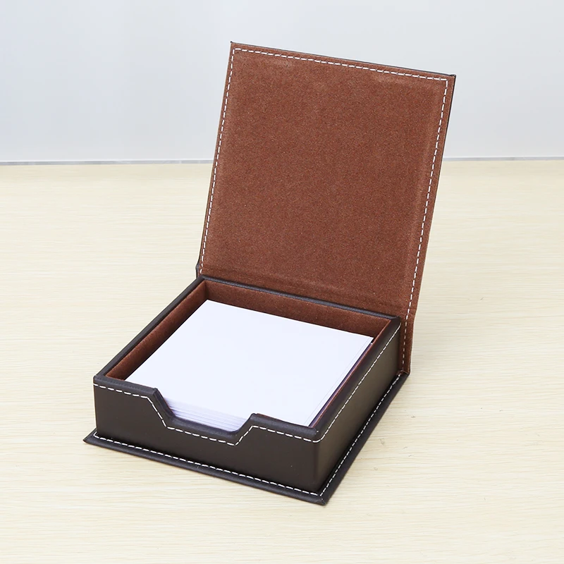 Office Desk Stationery Organizer Set PU Leather Pencil Storage Box Mouse Pad Business Card Holder Tissue Box Cover