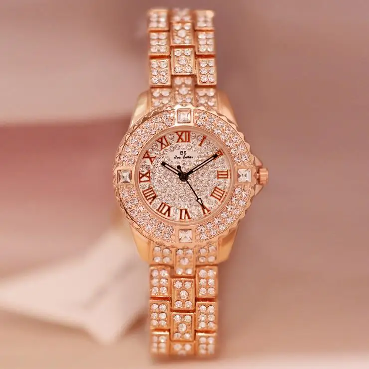 2023 Gold Diamond Women Watches Top Brand Luxury Fashion Rhinestone Ladies Wristwatch Quartz Gifts Reloj Mujer