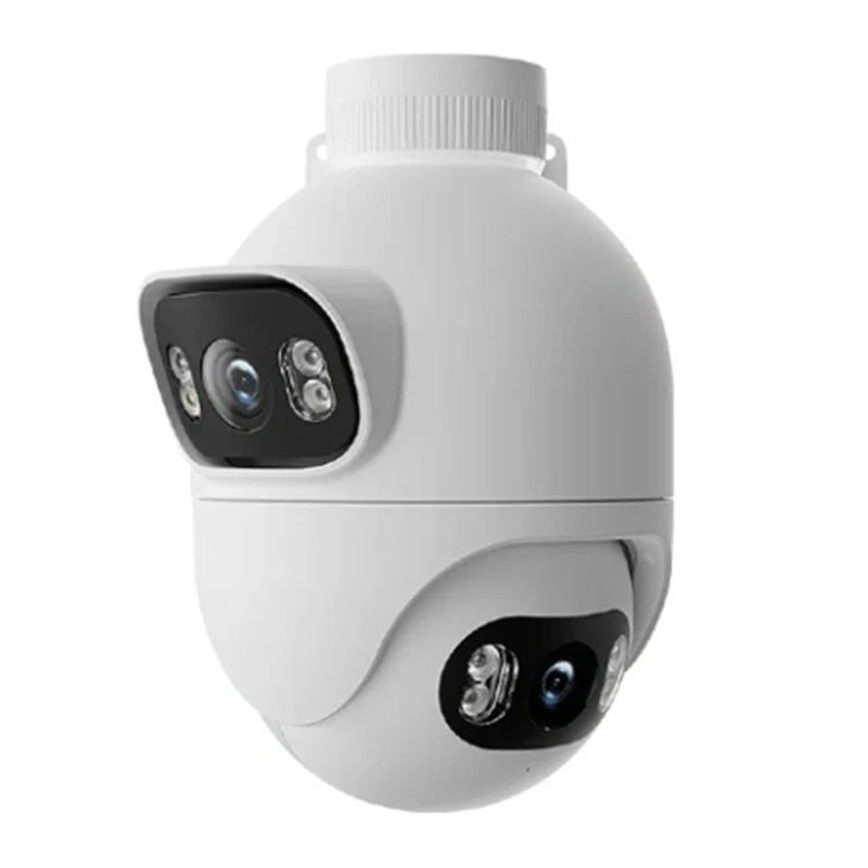 EC6 WiFi 듀얼 2K 렌즈 스포트라이트 카메라 컬러 야간 투시 AI 감지 양방향 오디오 사이렌 알람 보안 카메라 미국 플러그-A12I