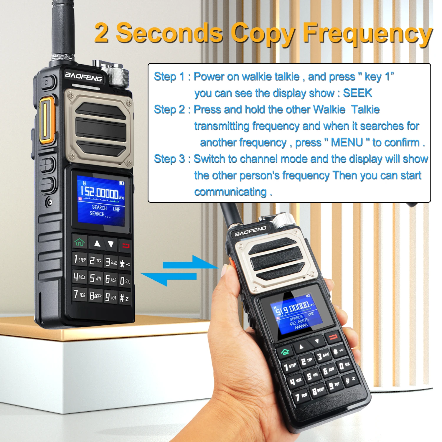 Baofeng UV-25 M Version 6-band Air Band Rx 3-band Tx Scrambler 10W Scrambler FM Vox 10km Walkie Talkie W/5200mAh USB-C Battery 4
