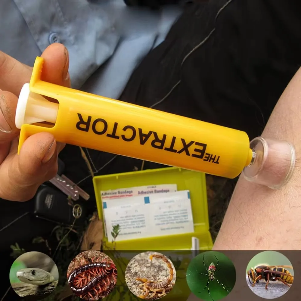 Camping Venom Extractor Snake Insect Bite First Aid Kit Outdoor Emergency Survival Rescue Venomous Bee Bite Vacuum Detox Pump first aid kit survival tool venom extractor