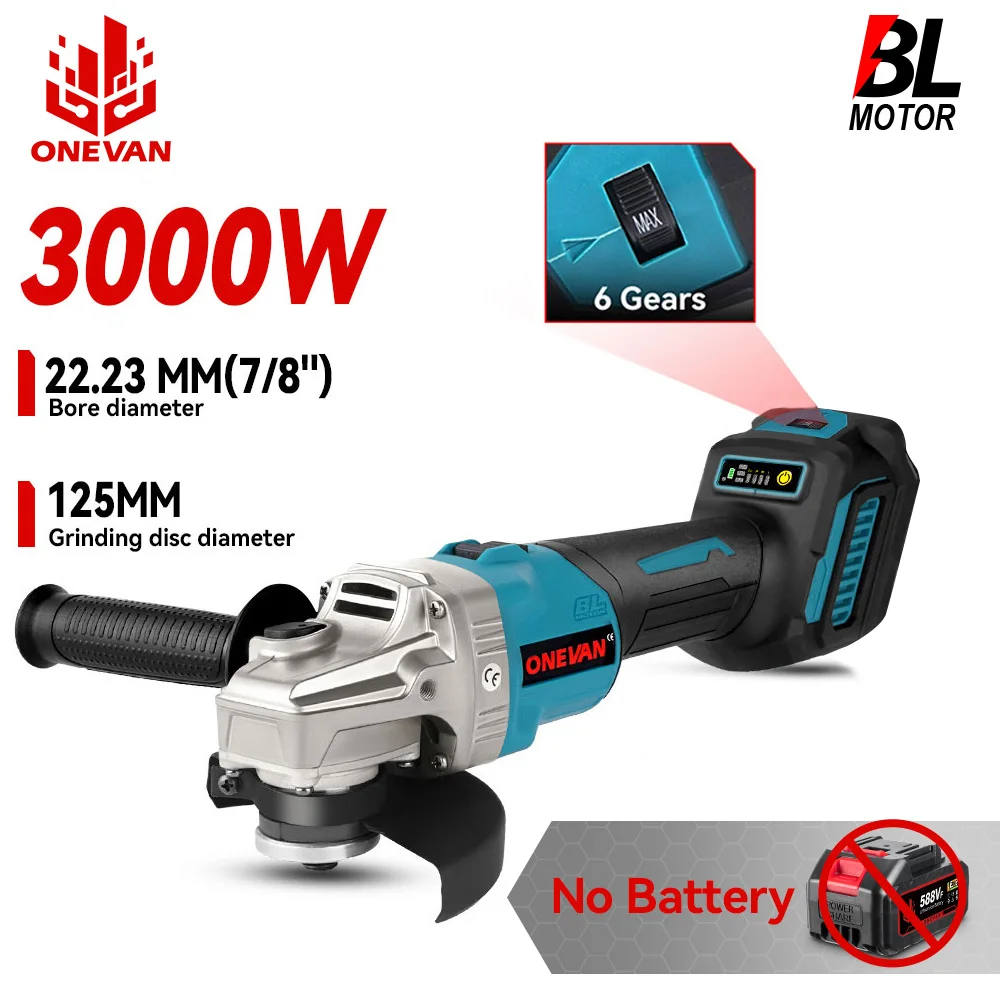 ONEVAN Brushless Angle Grinder 76mm Speed Variable Cordless Electric Circular Saw Wood Cutting Power Tool For Makita 18v Battery I.361029144 - View #4