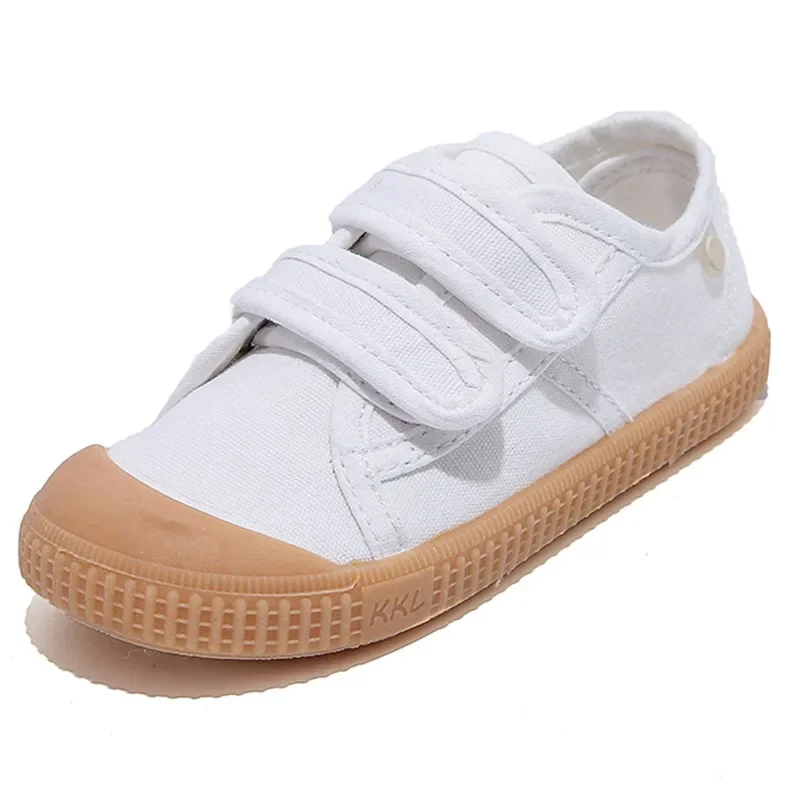 Unisex 2024 New All-match Child Girl Sneakers Flat Heel Children Shoes for Kids Boys Pupils Button Canvas Baby Shoes Kids F08123 6