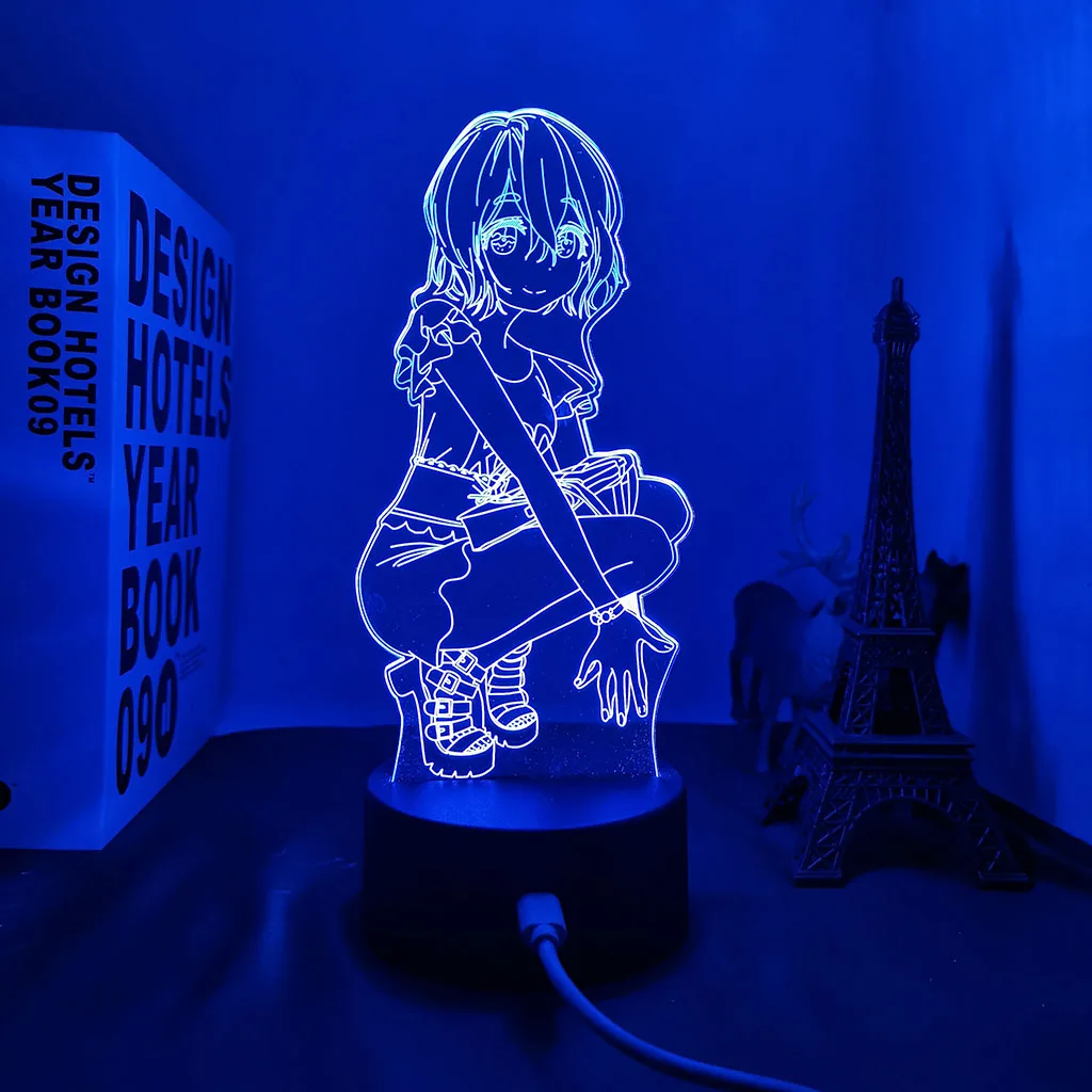 Anime 3d Lamp Kanojo Okarishimasu Mami Nanami for Bedroom Decor Nightlight Birthday Gift Manga Rent A Girlfriend Led Night Light led night light