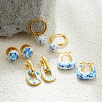Juliana Enamel Flower Hoop Earrings 1