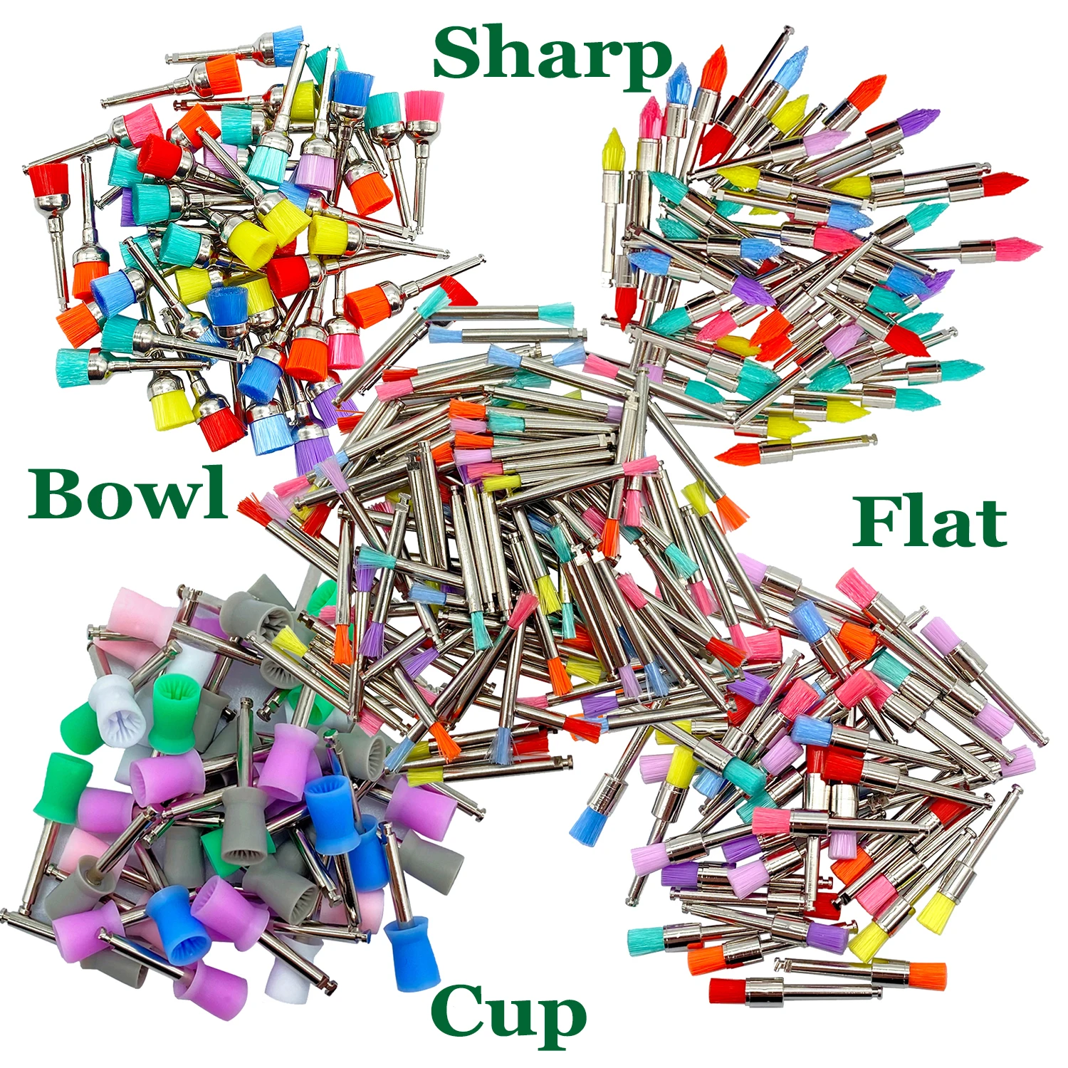 200pcs Dental Lab Nylon Latch Small Flat Polishing Polisher Prophylaxis