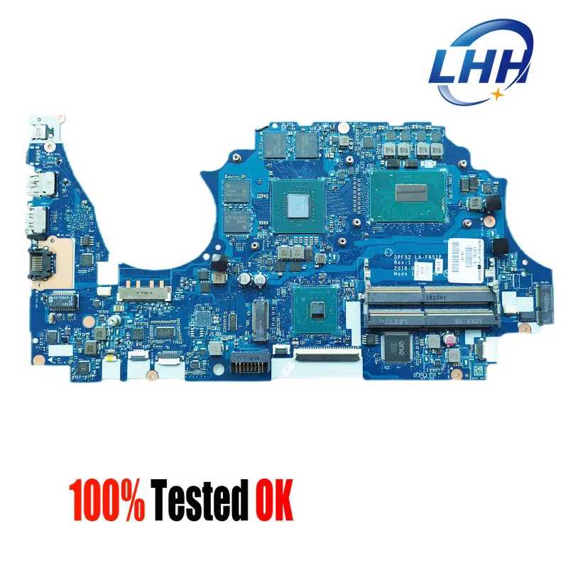 

DPF52 LA-F851P Laptop Mainboard for HP Zbook 15V G5 Motherboard with I5-8400H I7-8750H CPU N18M-Q3-A1 GPU DDR4