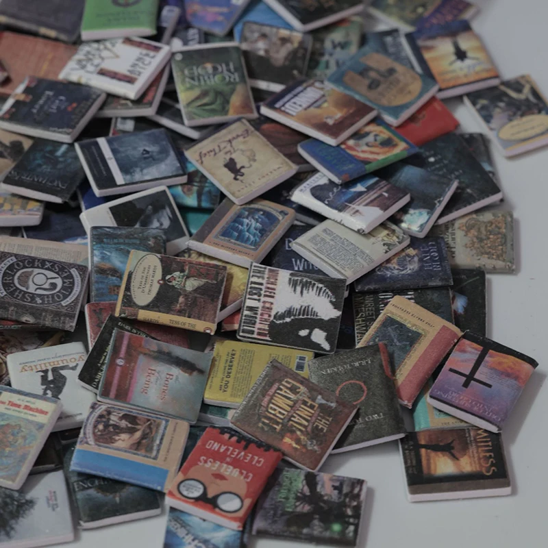 200pcs Miniature Dollhouse Books - Tiny Books For Anxiety Bookshelf Decor & DIY Crafts
