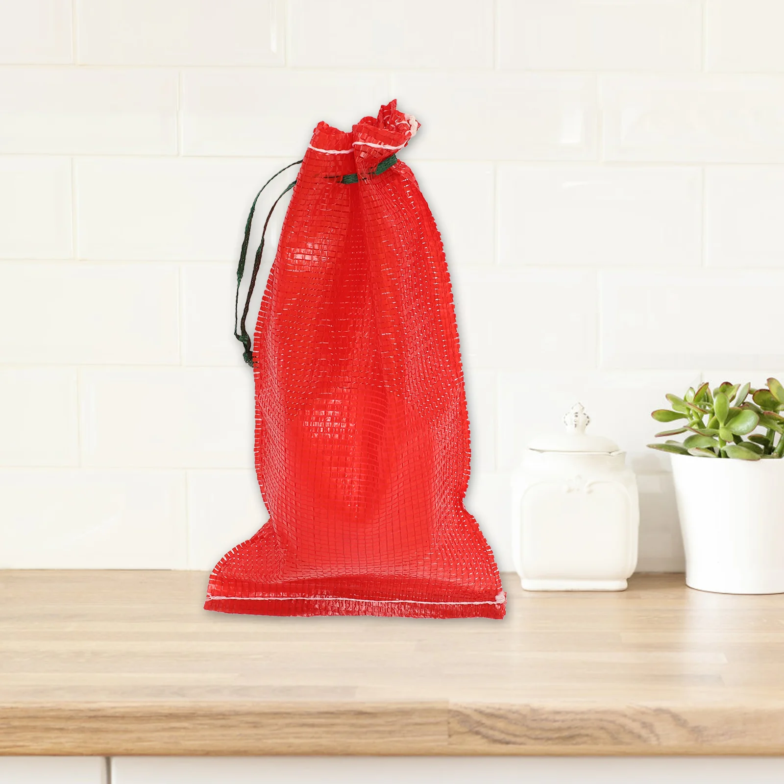 

Mesh Onion Bags Mesh Agricultural Products Bags Reusable Storage Net Drawstring Bags