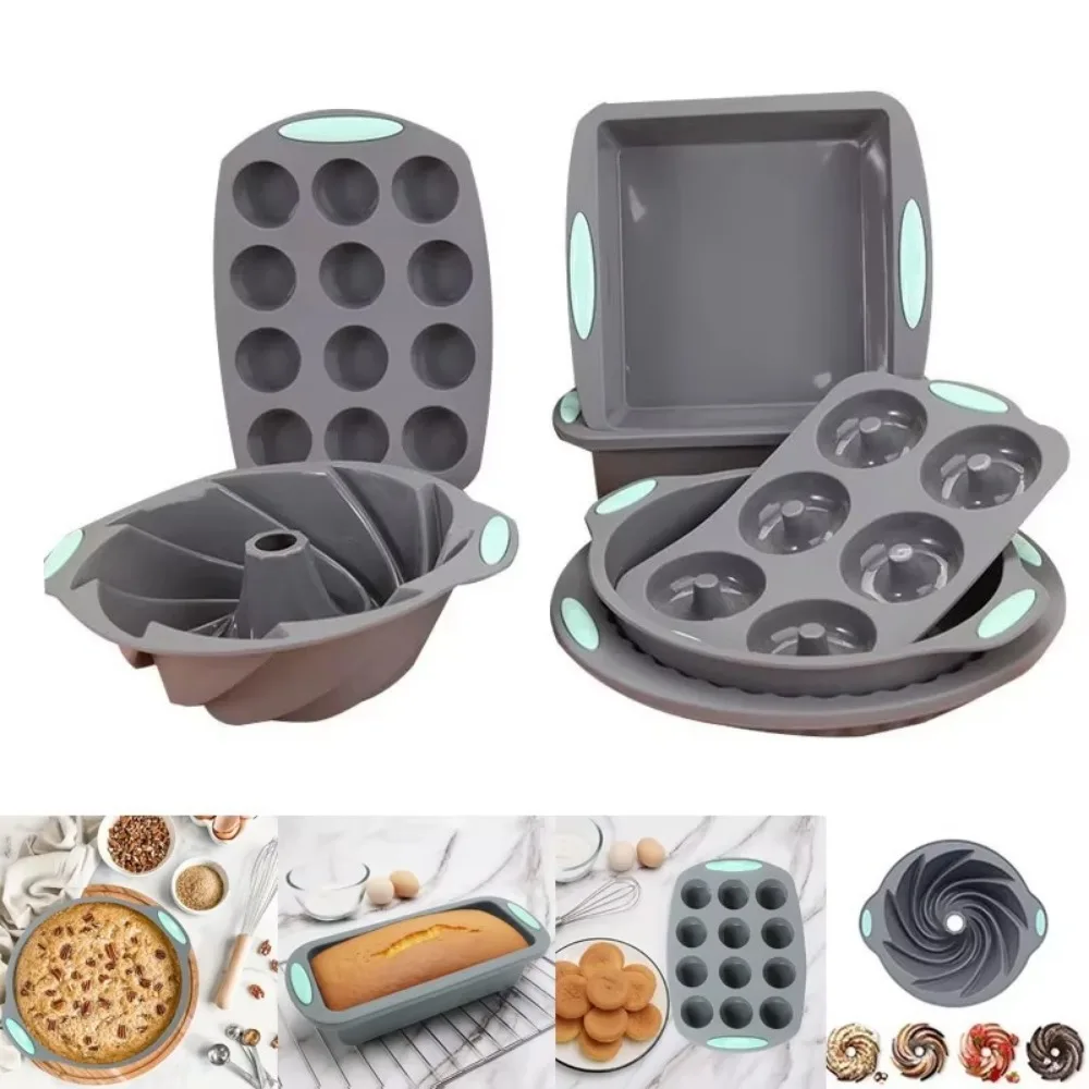 Heat-Resistant 3D Spiral Silicone Baking Mold - Non-Stick Cake and Bread Pan