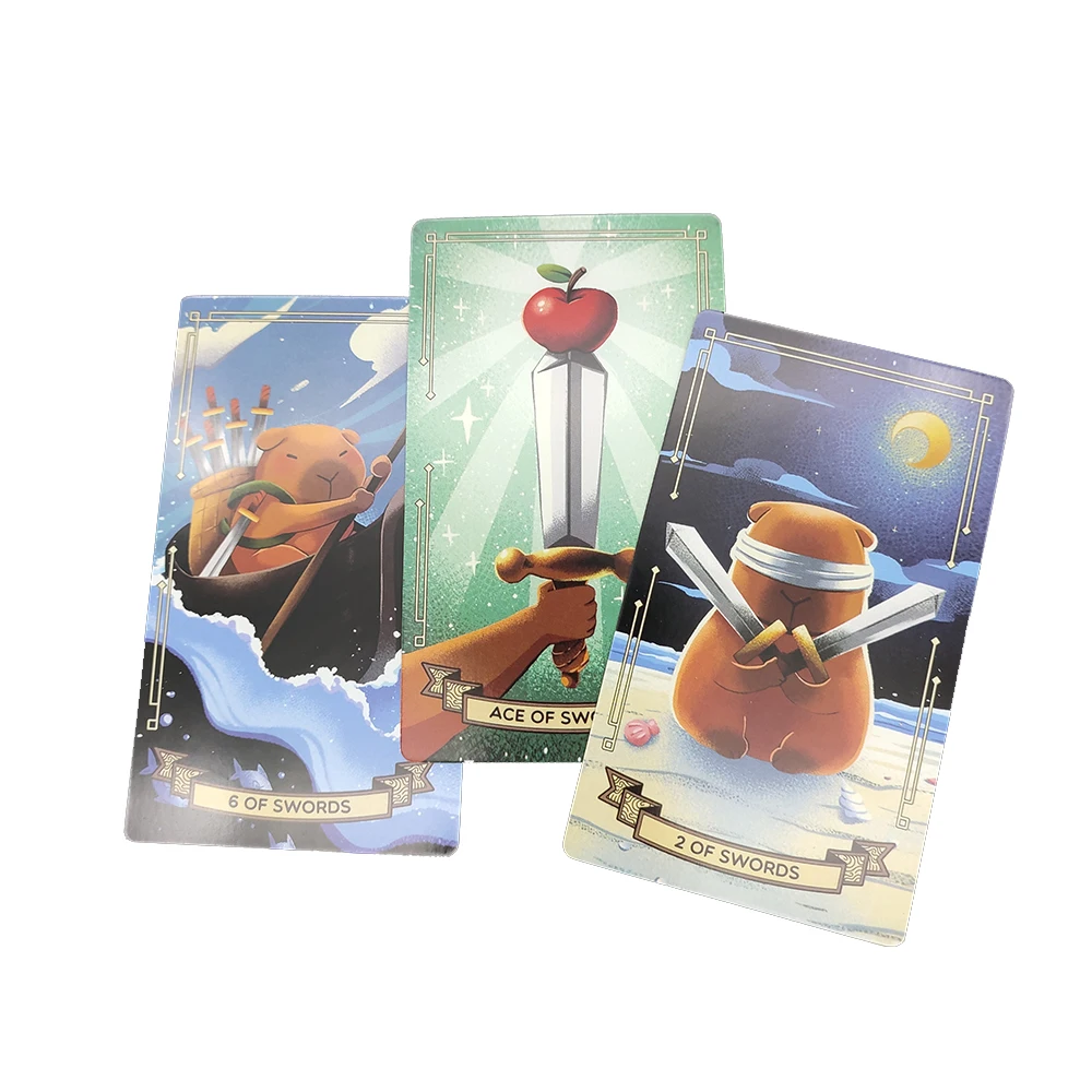 12 x 7CM Capybarot Divination Tarot Deck with Guidebook   Fate Unique Cards Deck English Version Esoterism 6