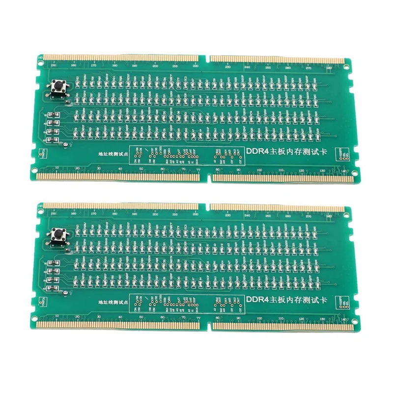 

2X DDR4 Тестовая карта памяти RAM со слотом памяти, Светодиодный настольный анализатор для ремонта материнской платы
