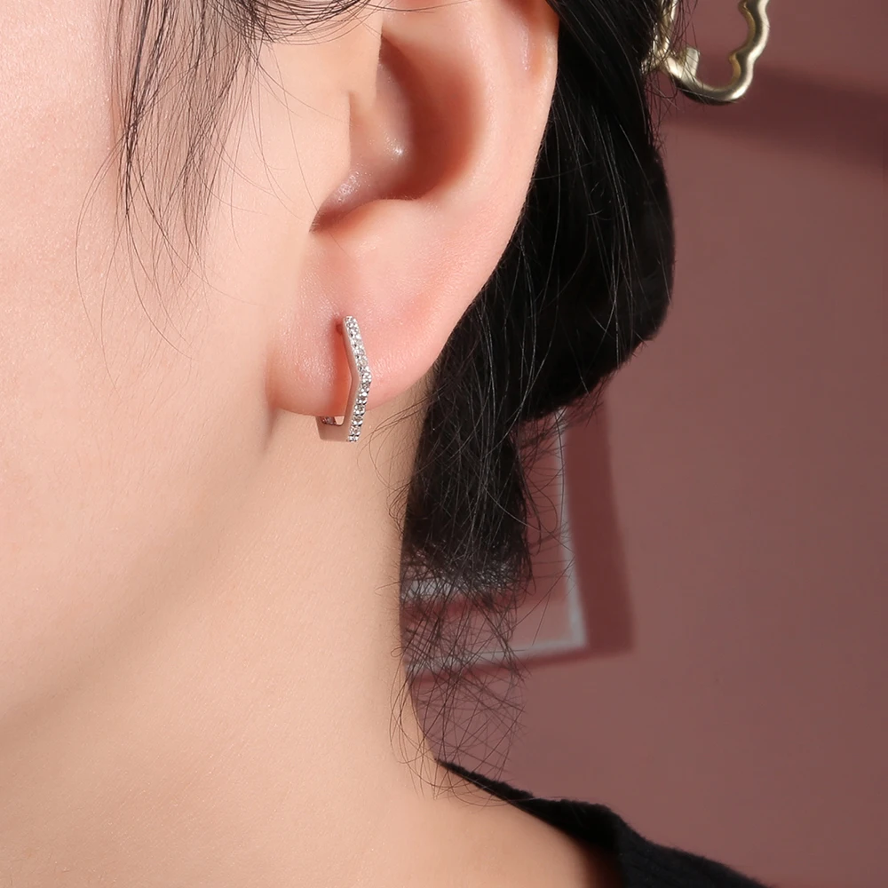 Fashion design 925 silver with diamond earrings women light luxury elegant fine jewelry - 3