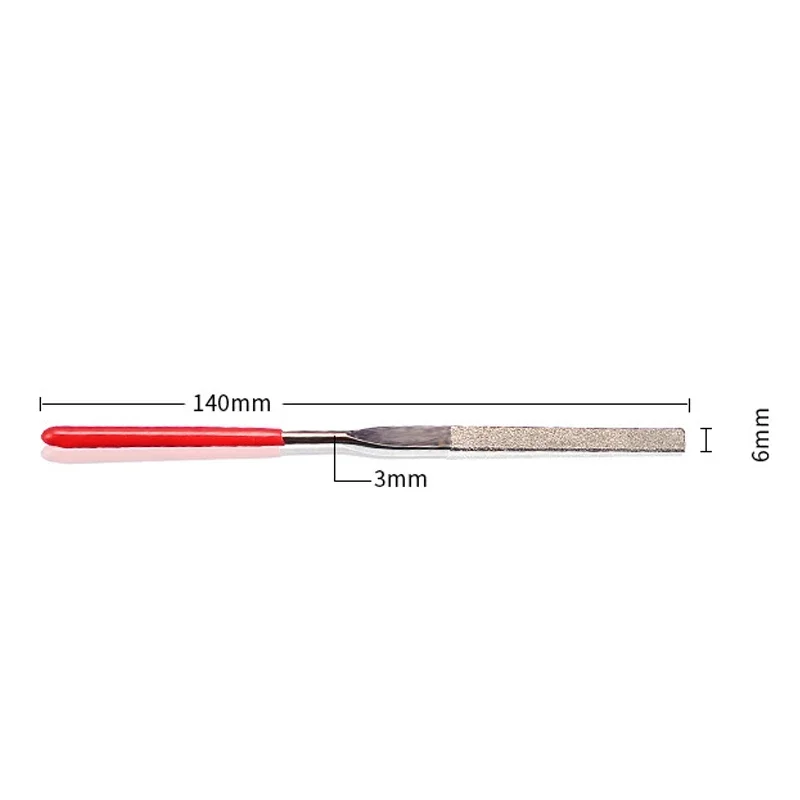 금속 보석상용 다이아몬드 파일, 돌 연마 목재 조각 공예, 더블 컷 전기 도금 합금 수공구, 3x140mm, 세트당 10 개