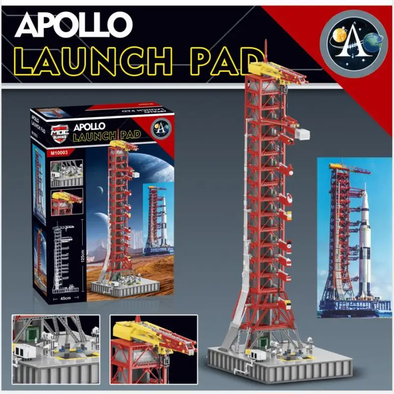 114 см в высоту 3586 шт. пусковая пушистая башня Apollo Saturn-V для 21309 подходит