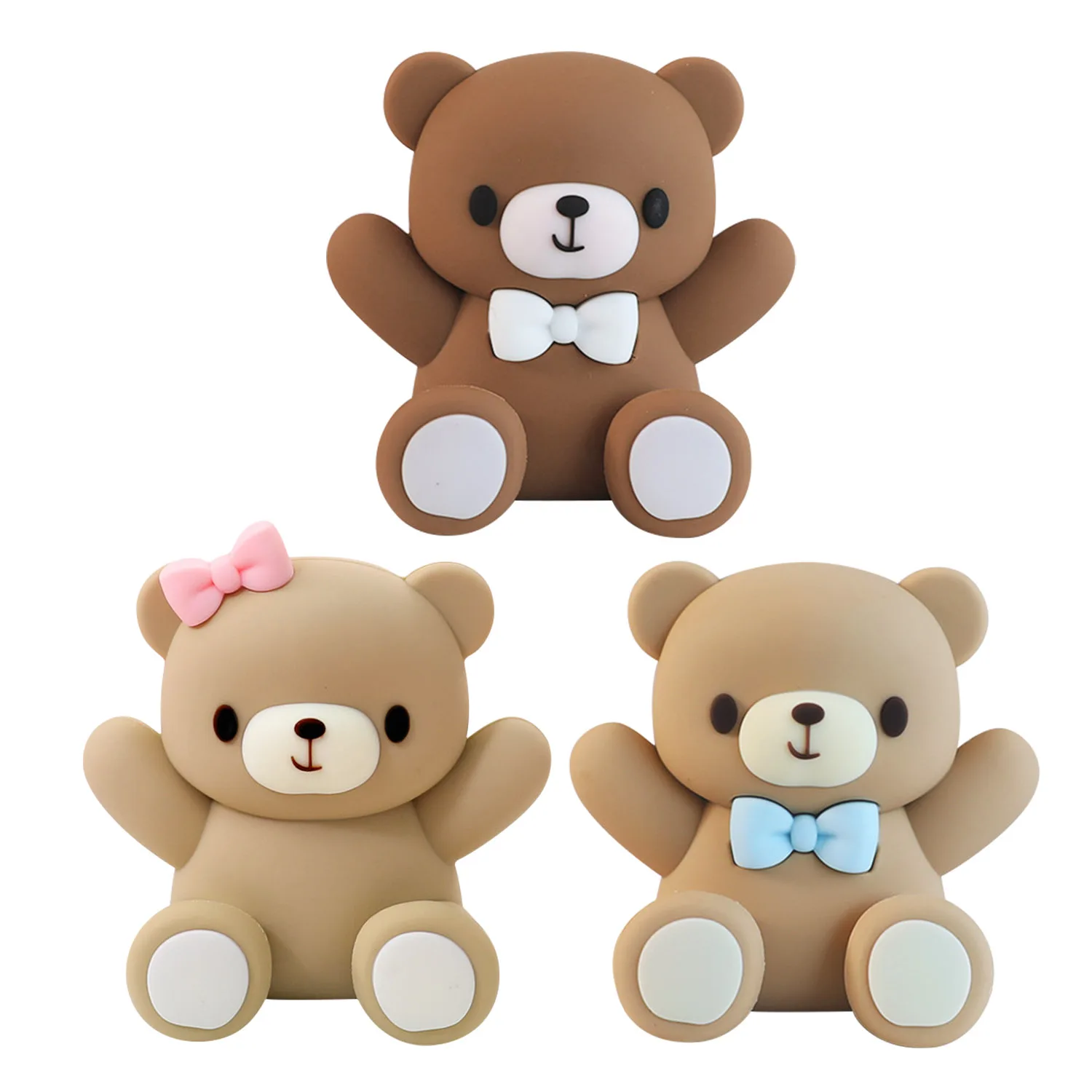 3D-Bär-Kuchenaufsätze, Bären-Kuchendekorationen für Jungen, Mädchen, Babyparty, Geburtstagsparty-Zubehör