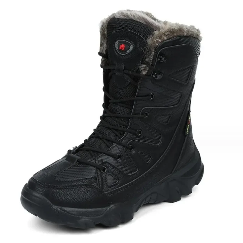 

Winter Waterproof Men Boots Plush Super Warm Snow Sneakers Ankle Outdoor Desert Combat Army Botas Hombre