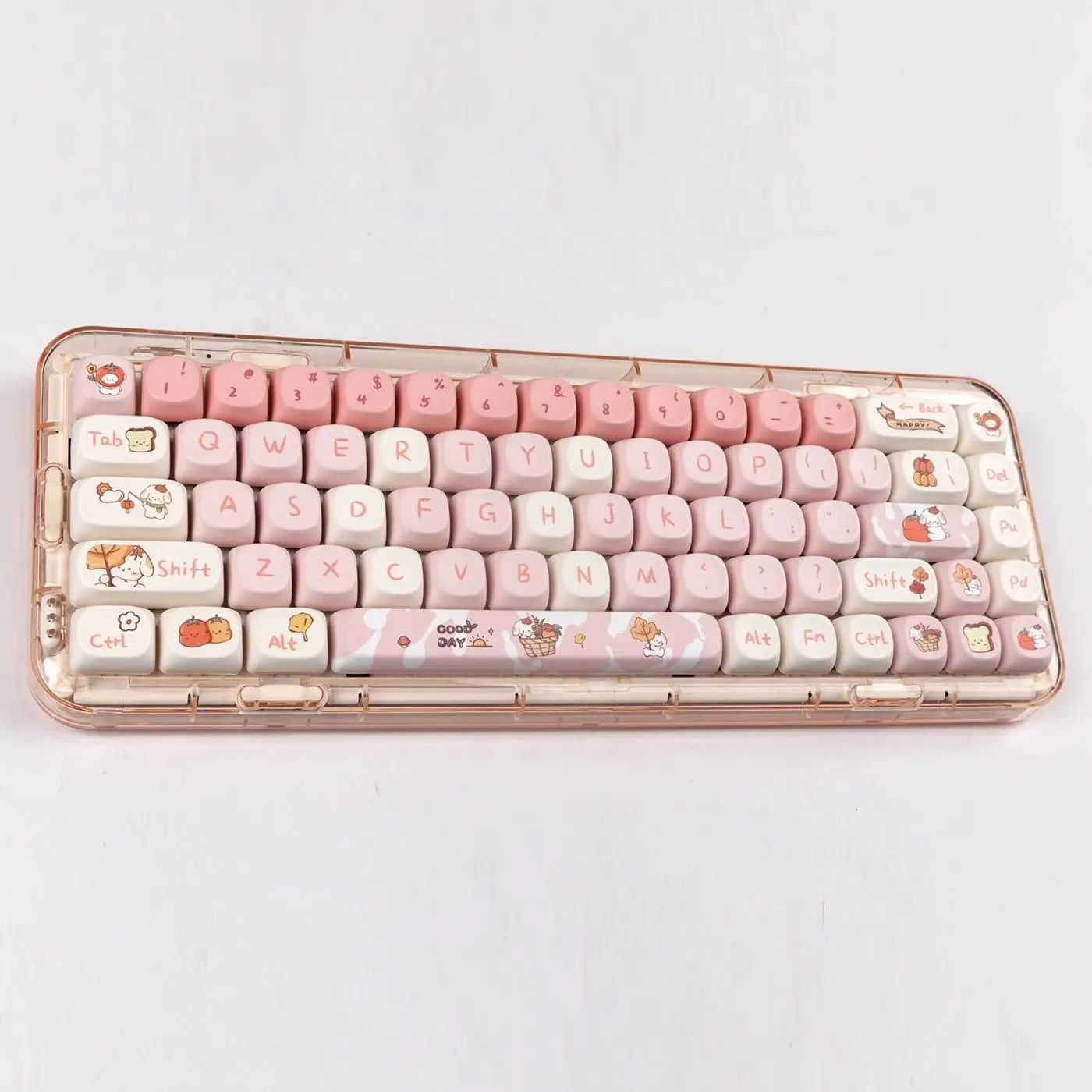 

MOA 140 Keys Pink Cartoon Dog Personalized Artisan Keycap Creative Five-sided Sublimation KeyCaps Mx Switch Keycap Anime