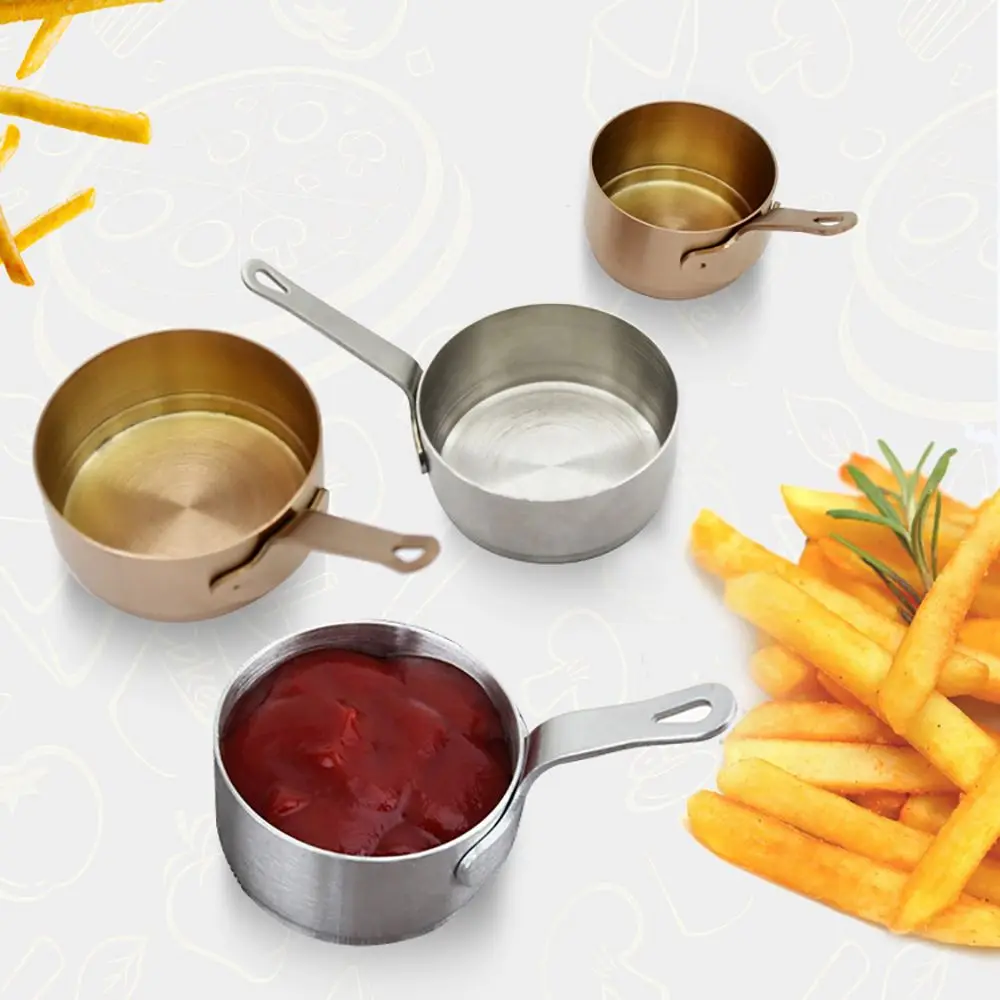 

Stainless Steel Mini Sauce Pan With Long Handle 50/100ml Non Stick Sauce Pan Milk Pot Kitchen Gadgets