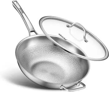 Titanium Hammered Wok Pan 1