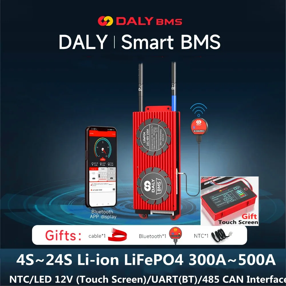 Buy DALY Smart BMS LiFePo4 24V 100A 8S with UART Communictaion Bluetooth  BMS for Rated 3.2V Lithium Battery Power Bank Protection,Off Grid  Application, Solar System Online at Low Price in India