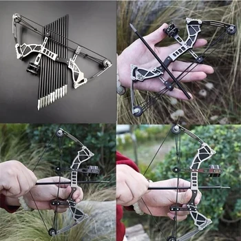 Metal Bow and Arrow Mini Crossbow Archery Hunting Accessories Stainless Steel Leisure Stress Relief Shooting Entertainment Sport 5