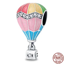 

2022 New plata charms of ley 925 Silver Colorful Balloon Beads Fit Original Pandora Bracelets For Women DIY Jewelry