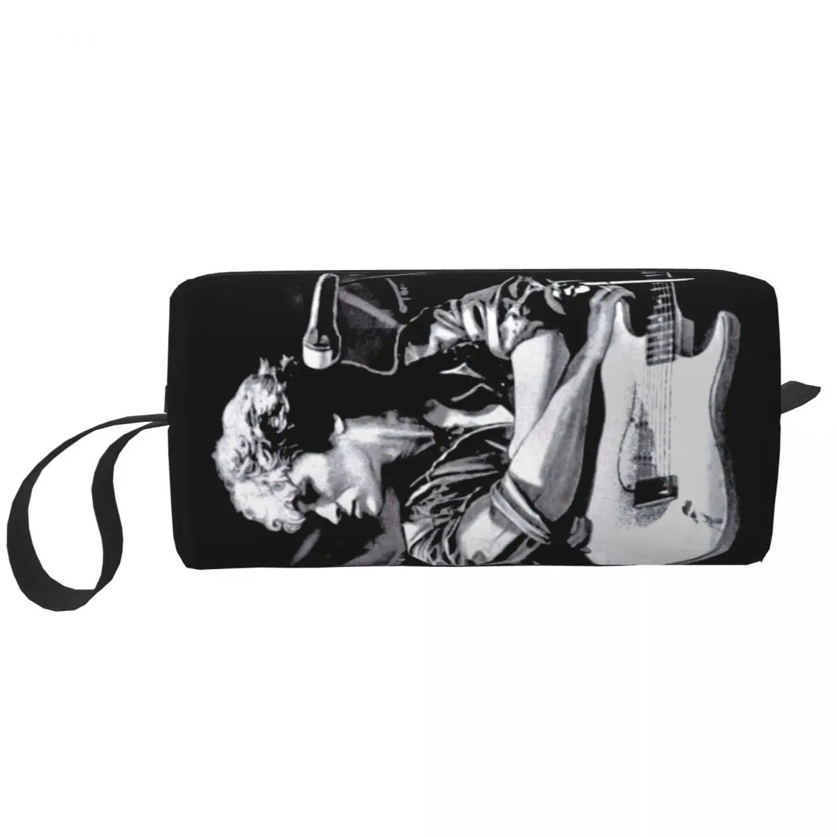 

Custom Viktor Tsoi Guitar Travel Cosmetic Bag Women Rusian Rock Kino Toiletry Makeup Organizer Lady Beauty Storage Dopp Kit