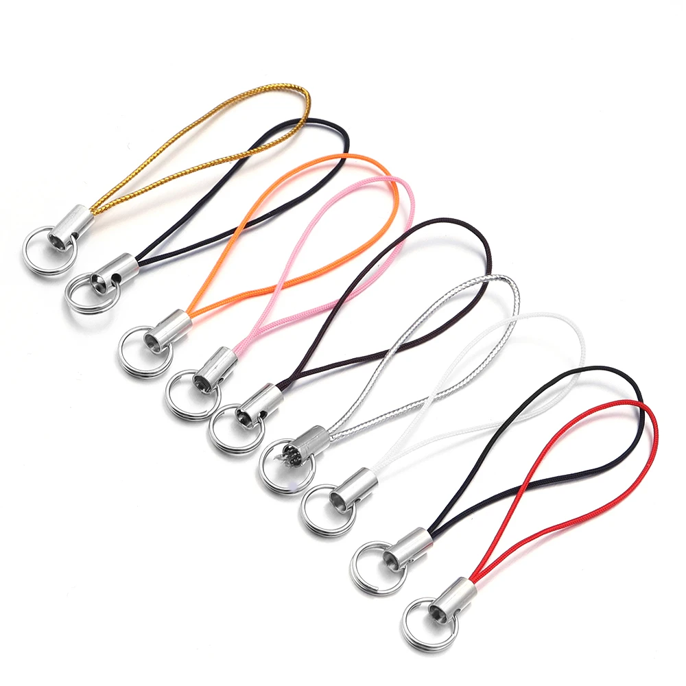 50pcs Durable Lanyard Rope with Jump Ring for DIY Keychain and Pendant Accessories