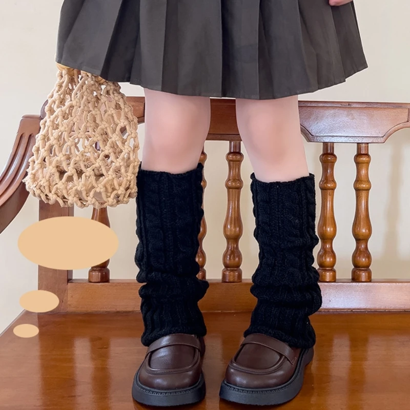 Leg Warmers for Child Girls Handmade Crochet Knee High Socks Breathable Tights Children Leg Warmers