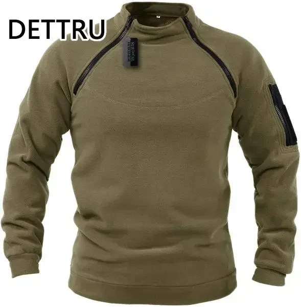 Winter Sweatshirt Mens Fleece Zipper Pullover Solid Color Loose Lamb Thick Clothing Streetwear