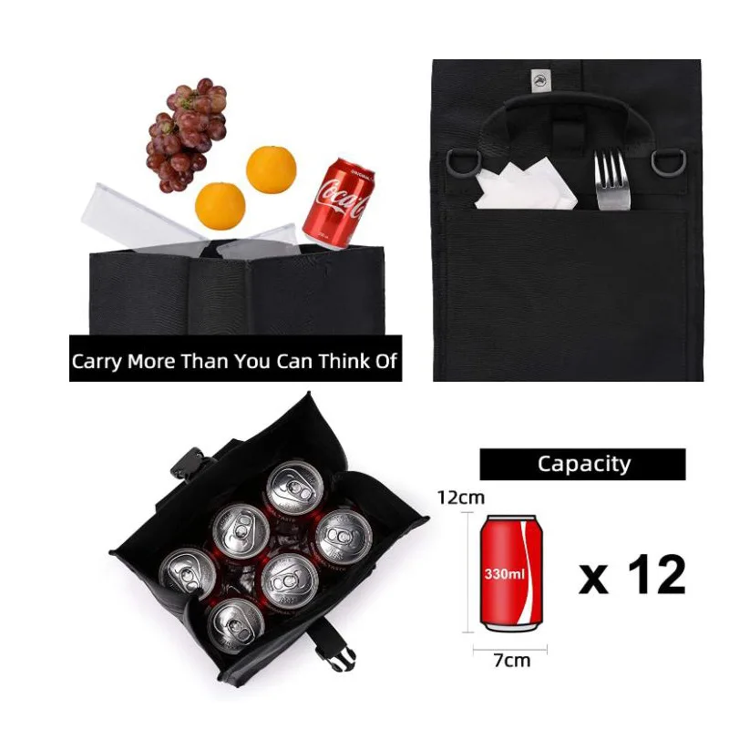 8L 12 Cans Collapsible Cooler Lunch Bag With Strap Sac Bag For Beer Big Insulated Meal Container Picnic for Men & Women