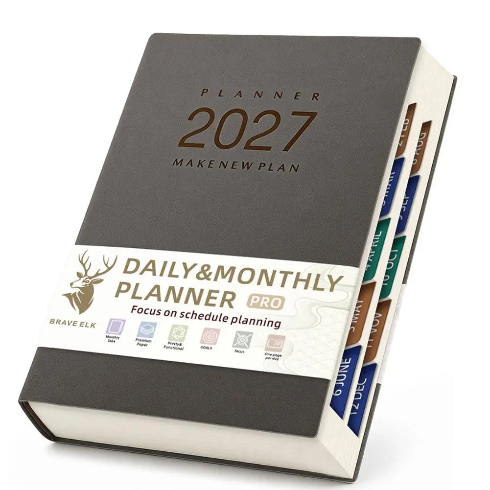 2027 Deluxe Planner: Weekly & Monthly Agenda, 160-Page Time Management Journal