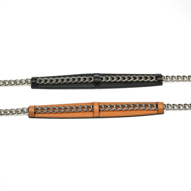 TINBERON Leather Shoulder Pads Metal Chain Bag Strap Chain Shoulder Strap Color Wear-resistant Bag Strap Metal Bag Accessories