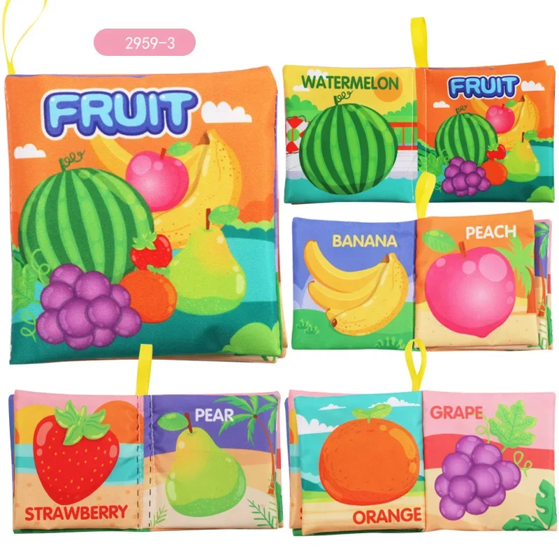 Montessori Baby Cloth Books Soft Rustle Sound Baby Books Infant Early Learning Educational Toys for 0 -12 Months Toddler Gifts