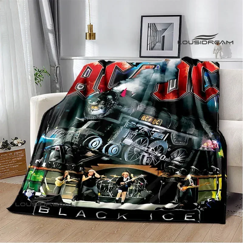 Rock band AC/DC retro printed blanket Flange warm blanket picnic blankets cubre cama throw blanket bed linings Birthday Gift 3